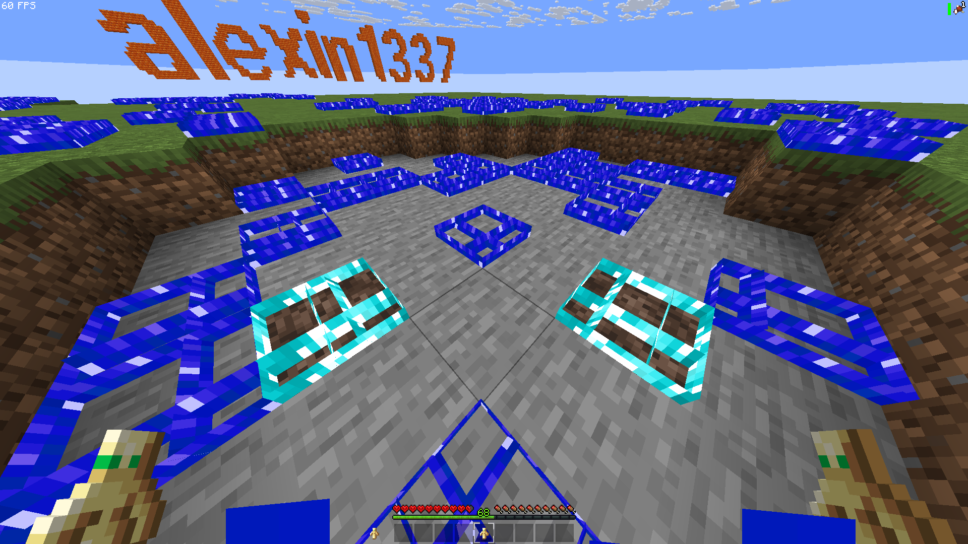 Makes reduced fire on the ground and on the screen blue