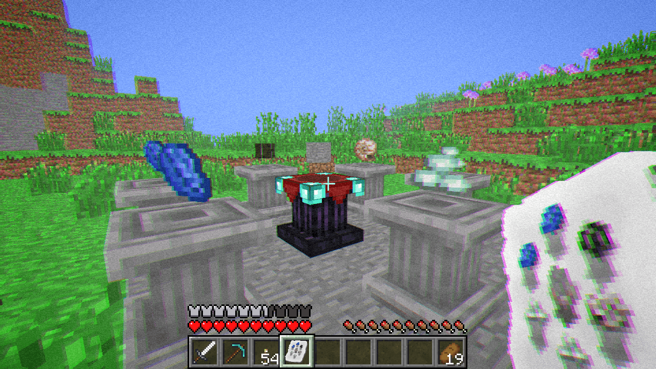 Player arranges an infusing recipe on an altar with pedestals.