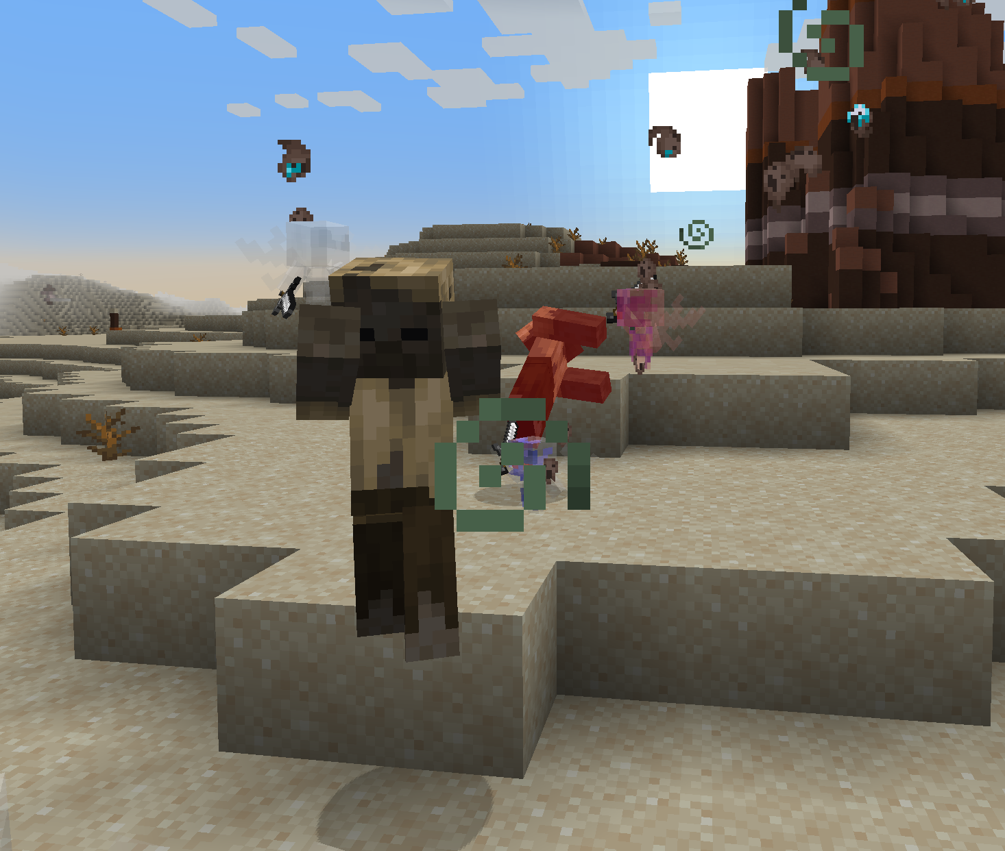 Some ghosts attacking a husk