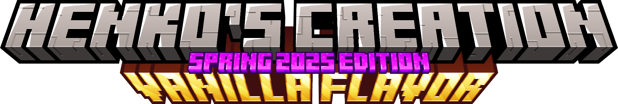 A minecraft modpack Title in the style of Minecraft base game title.