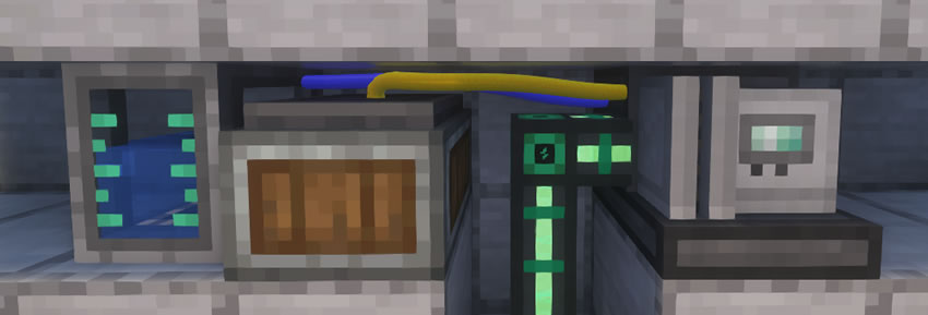 Pipes sharing space with other blocks