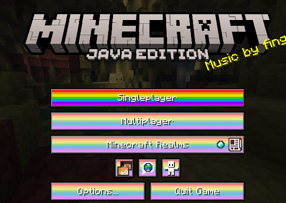 The main menu with the resource pack