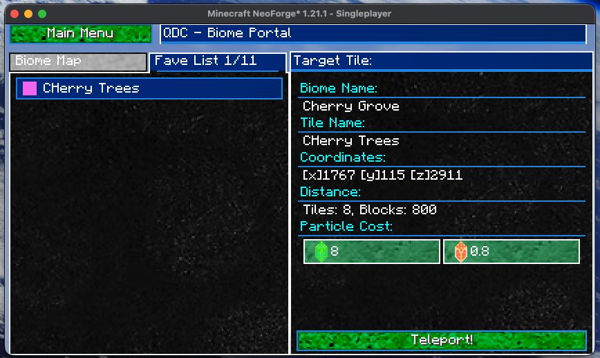 BIOME PORTAL FAVE LIST GUI