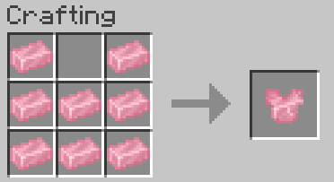 Crafting recipe for the rose-gold chestplate using the standard layout.