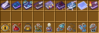 An assortment of enchanted books and potions to showcase the texture difference between them