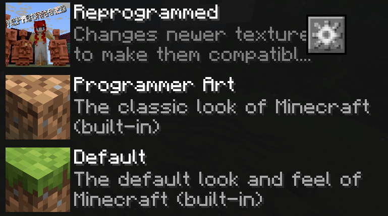Reprogrammed pack over the programmer art pack