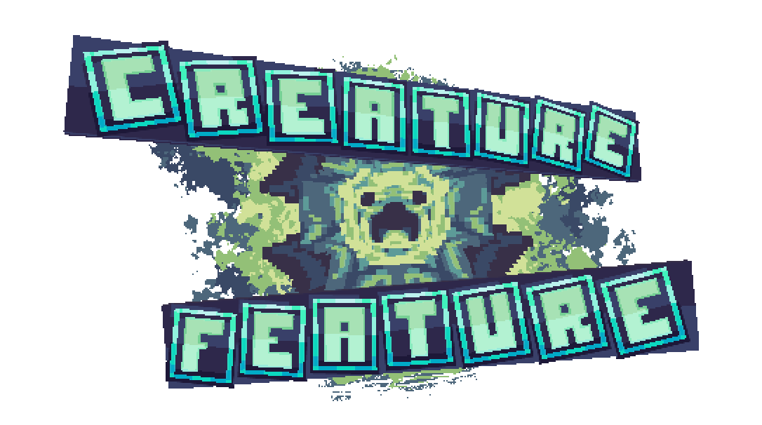 CREATURE FEATURE title image with an eeper painting