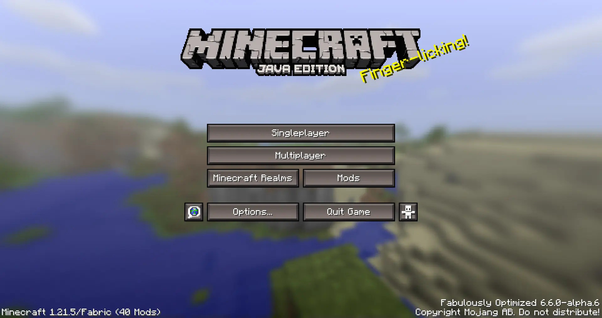 The title screen for the Pocket Edition Alpha GUI resource pack.
