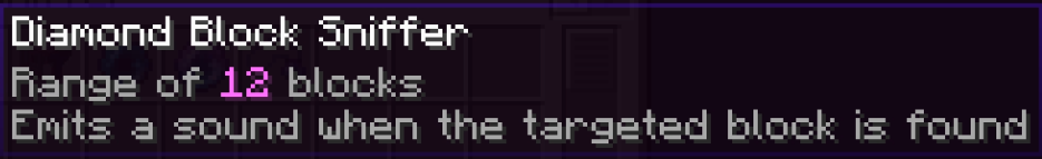 Diamond tier tooltip : range of 12 blocks