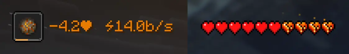 Image of the Cracking Damage Hearts Overlay and HUD Readout