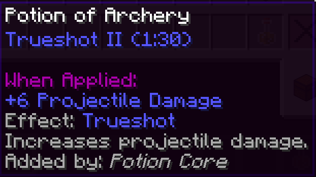 Example of a potion tooltip