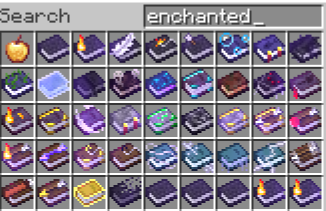 screenshot of newly textured enchanted books