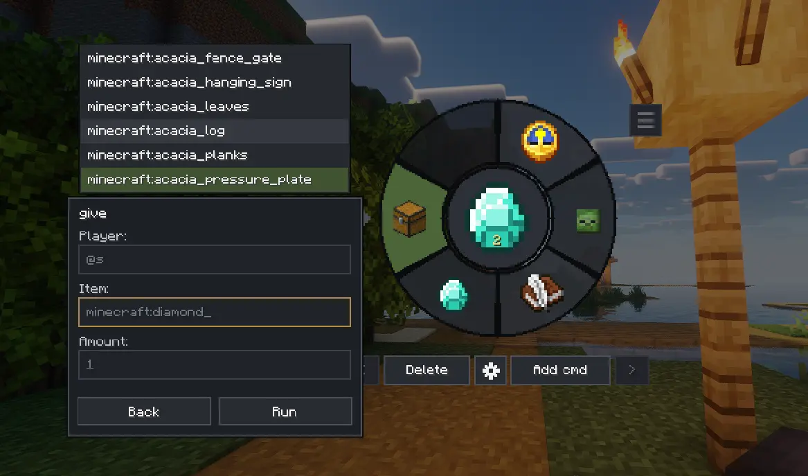 auto suggestion added in command templates