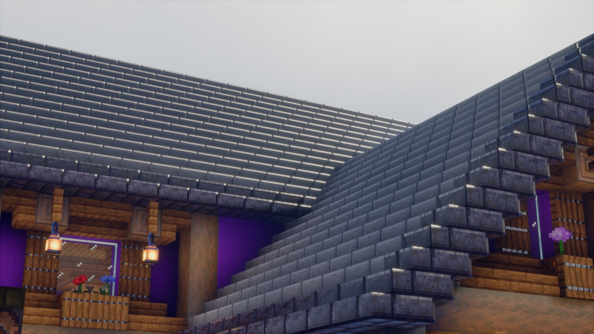 Minecraft house roof.