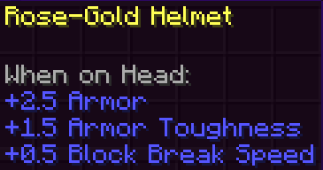 Stats of the rose-gold helmet
