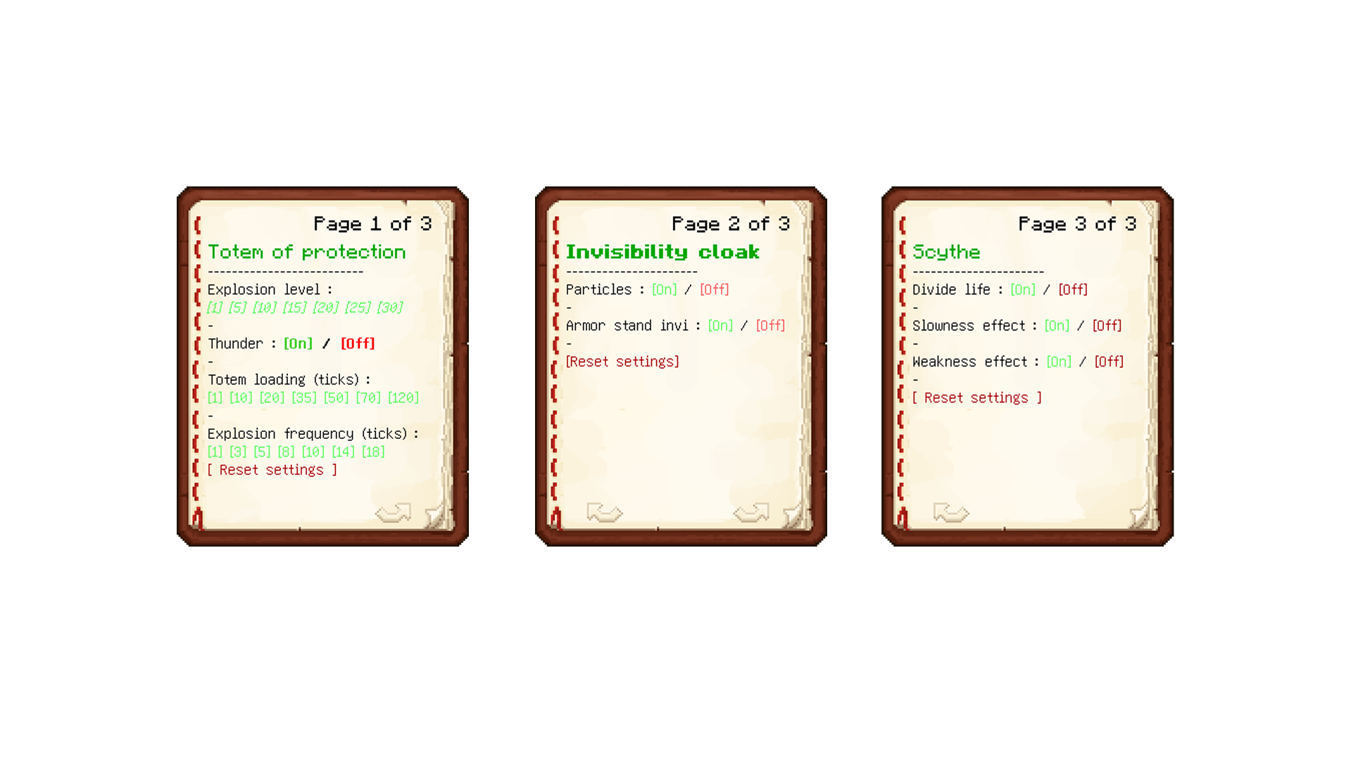 The config book of the mod