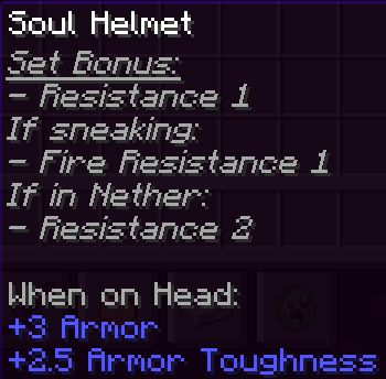 Stats of the soul helmet