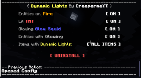 Dynamic Lights Chat Config Menu