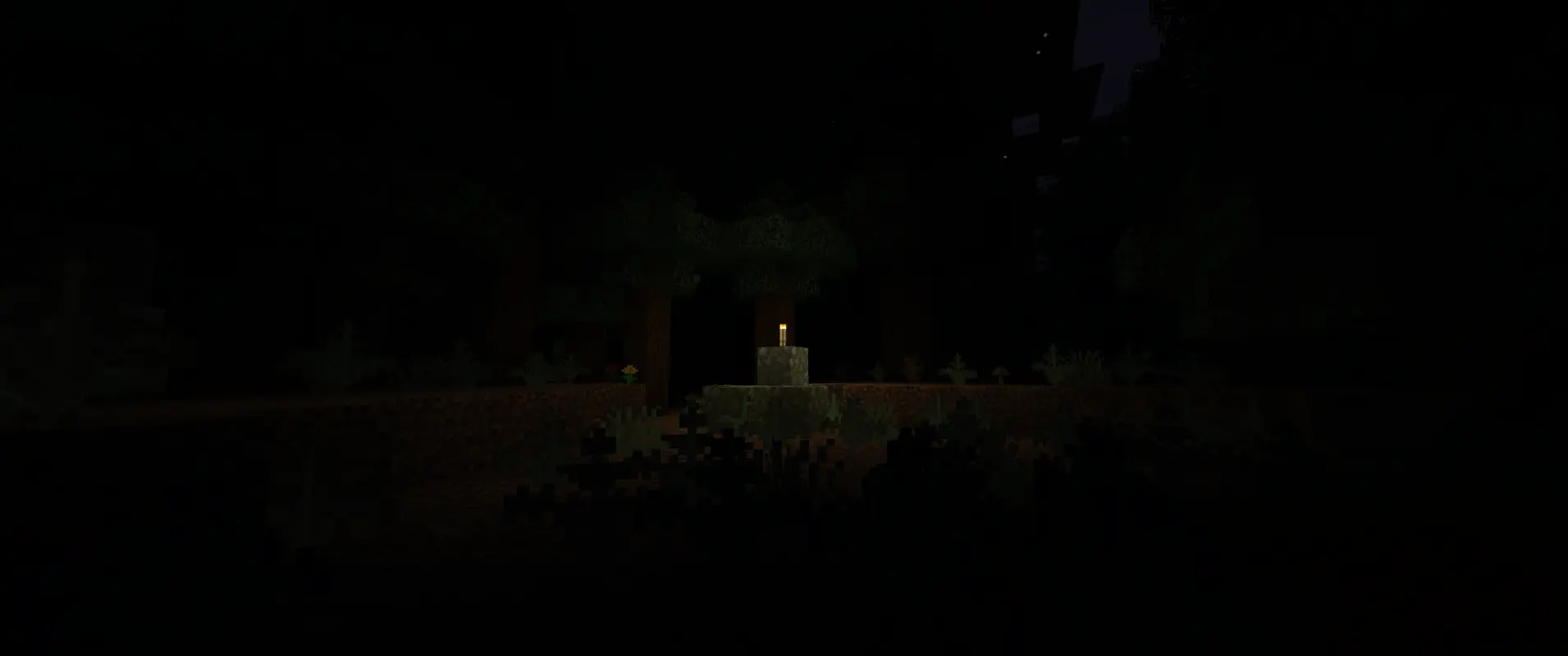Outside with night darkness