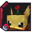 Pikachu inside of moist tilled farmland with a poppy on it's head