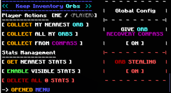 an image of the Menu showing all the options mentioned below