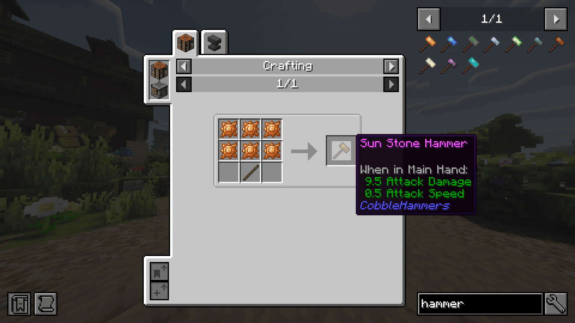 Sun Stone Hammer Recipe
