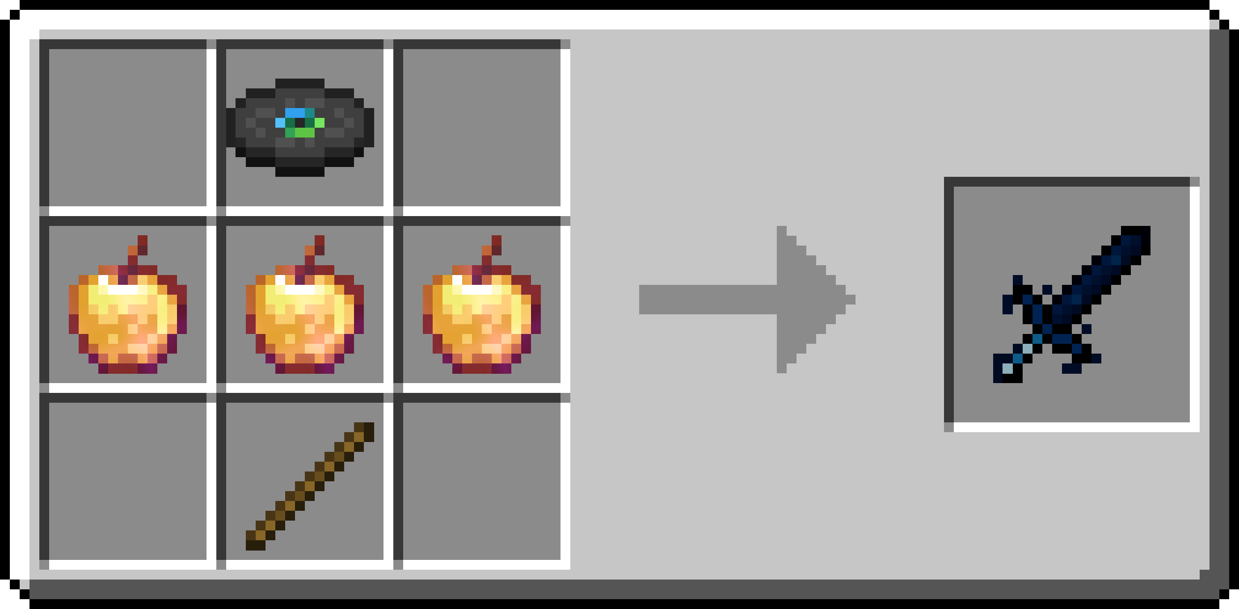 Recipe for the Warden Whacker has the Otherside Music Disc in Row 1 Column 2, Enchanted Golden Apples across Row 2, and a Stick in Row 3 Column 2