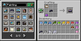 A screenshot showing a painting crafting recipe