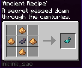 Ink Sac surrounded by 4 Glowstone Dust.