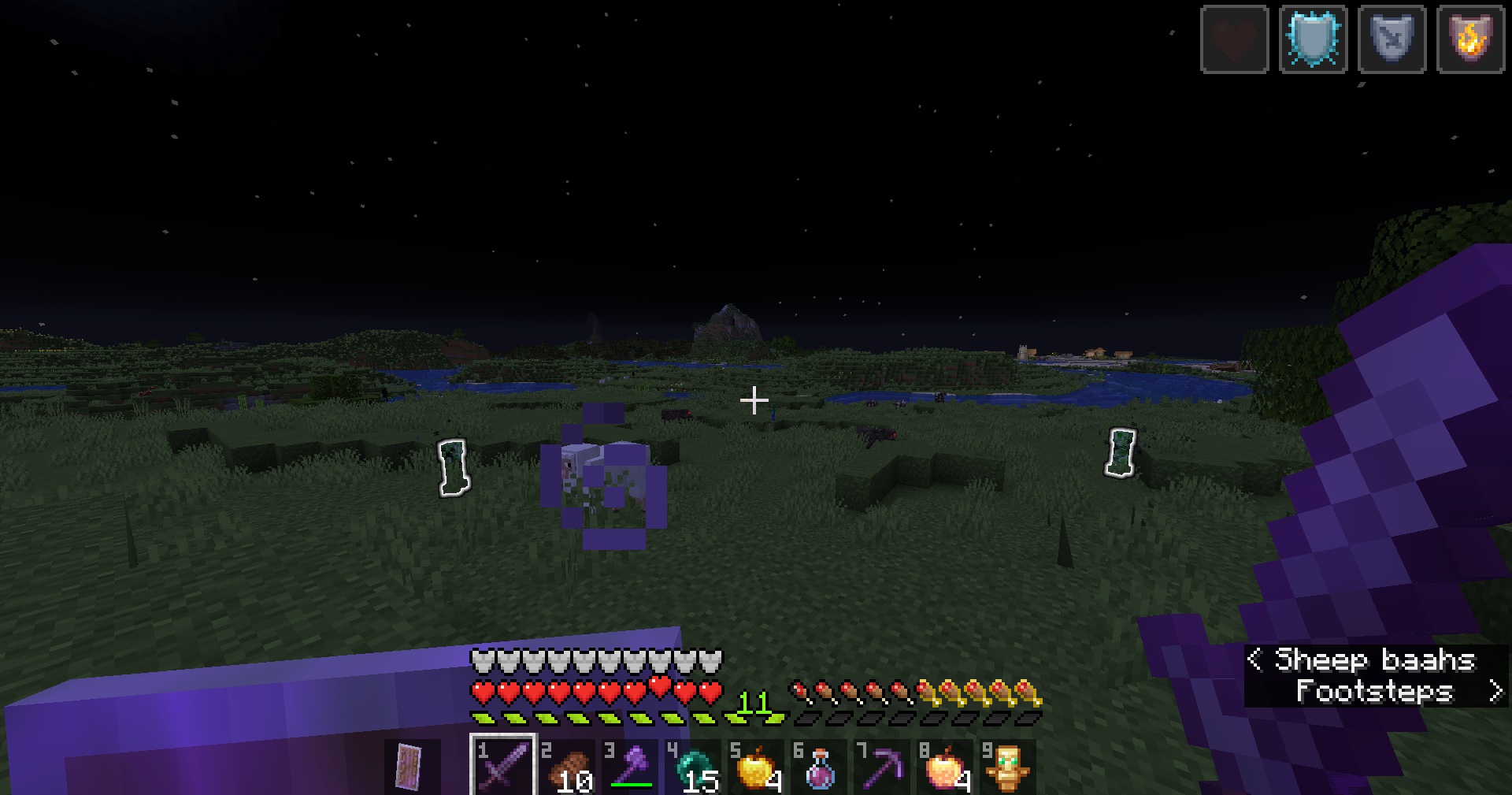 Now, Creepers are now highlighted and emit smoke. Scanning all those pesky creepers!