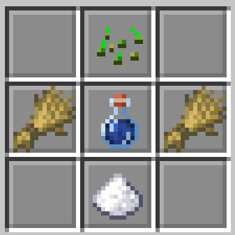 BEER RECIPE - Two wheat, one wheat seed, one piece of sugar, and one water bottle.