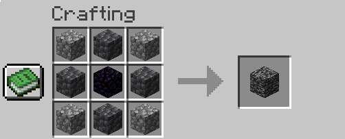 The bedrock crafting recipe this mod adds