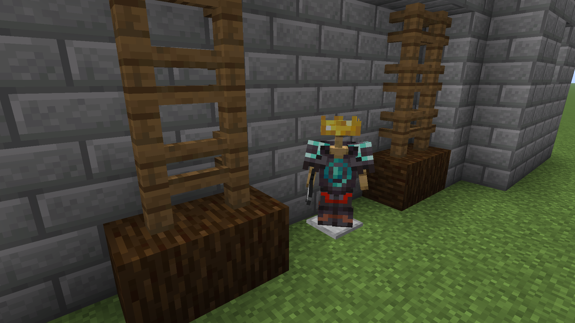 Golden crown on an armor stand