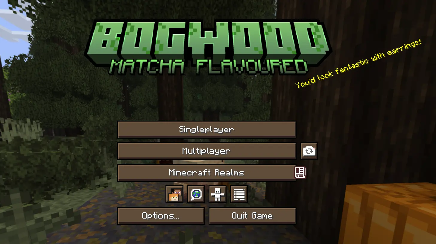 title screen showcasing custom Bogwood Matcha Flavoured logo