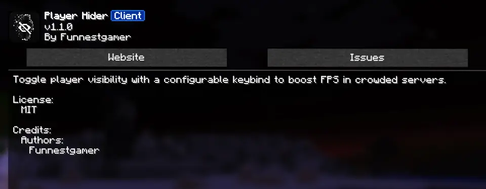 Player hider Mod showcase in Mod Menu