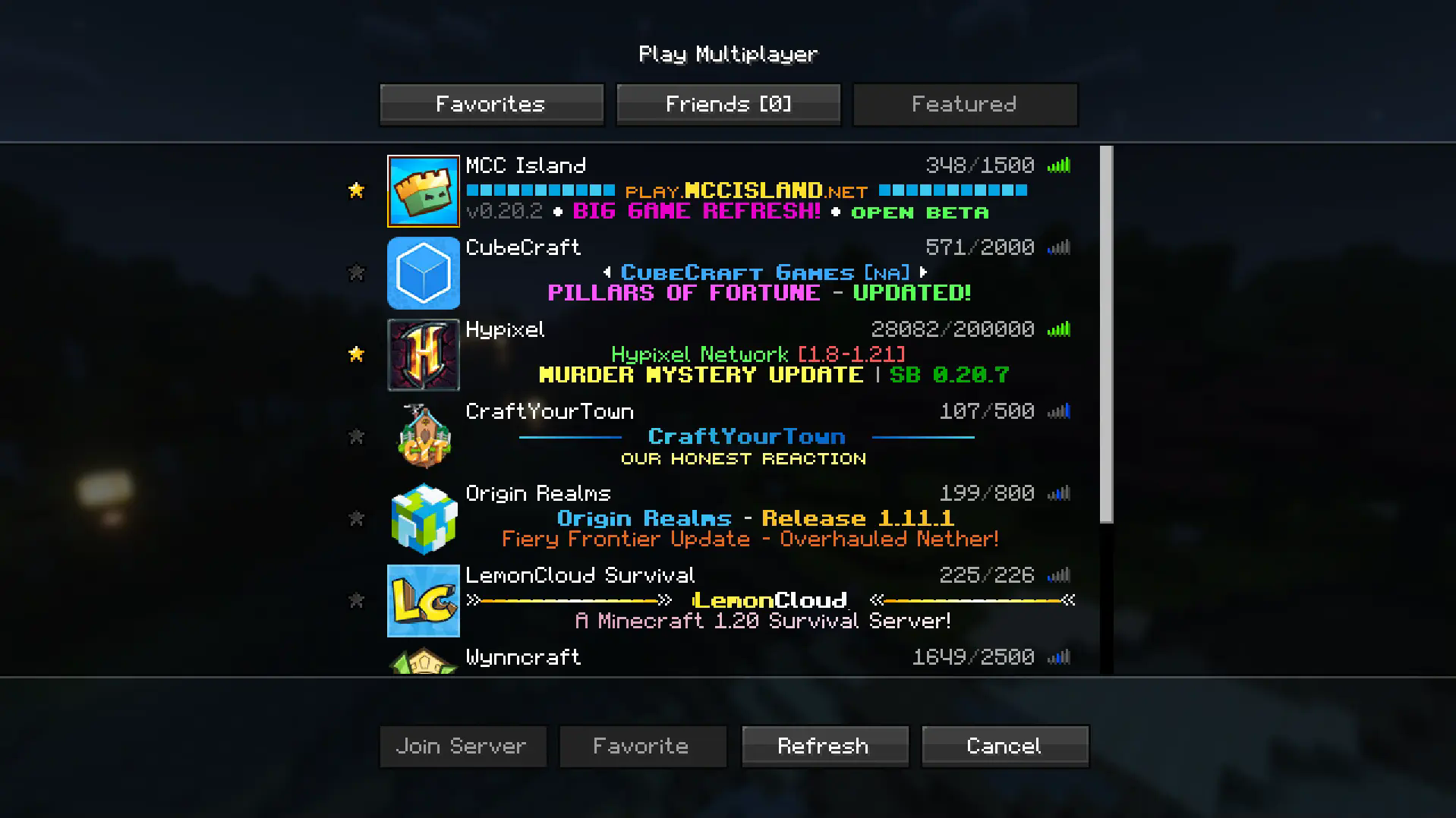 Server List