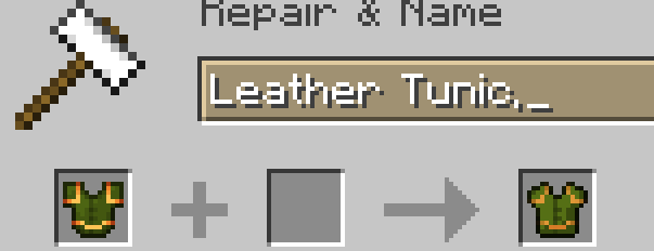 Anvil rename an item with "," turns them old!