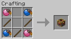 Crafting recipe for a Pokébasket.