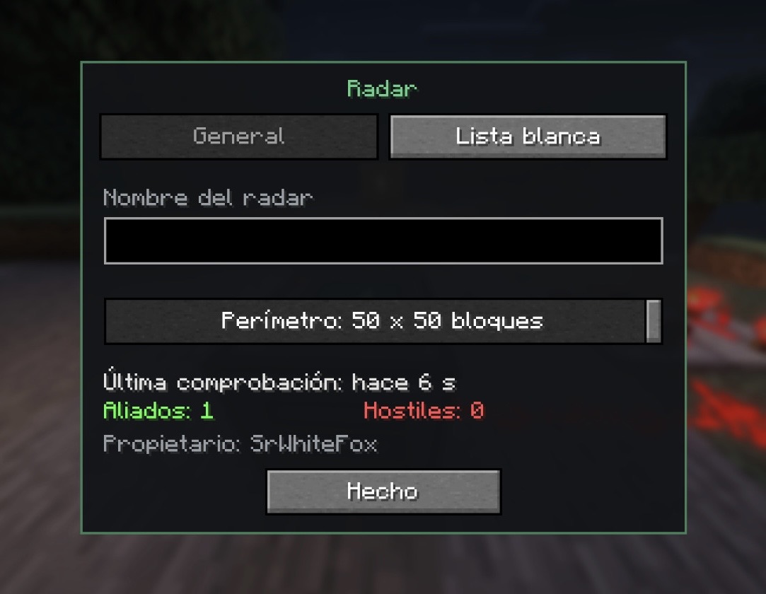 Radar GUI - General page