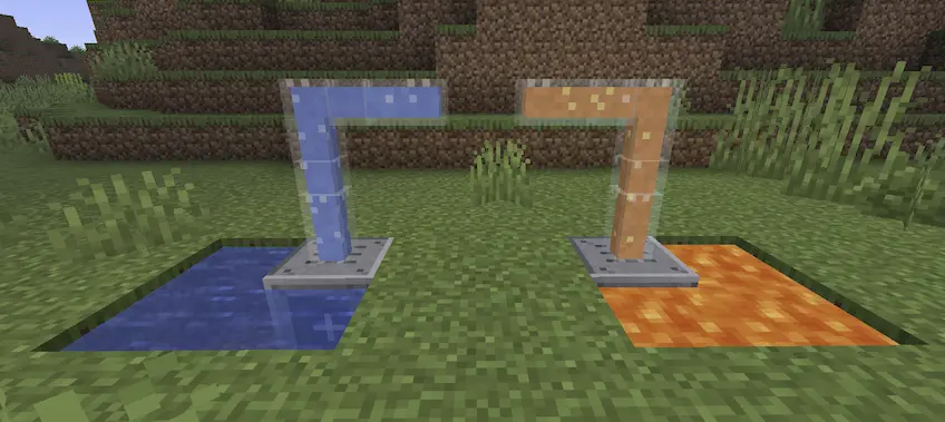 Water and Lava pumps with pipes