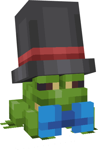 A preview of the cold frog with a hat and bowtie.