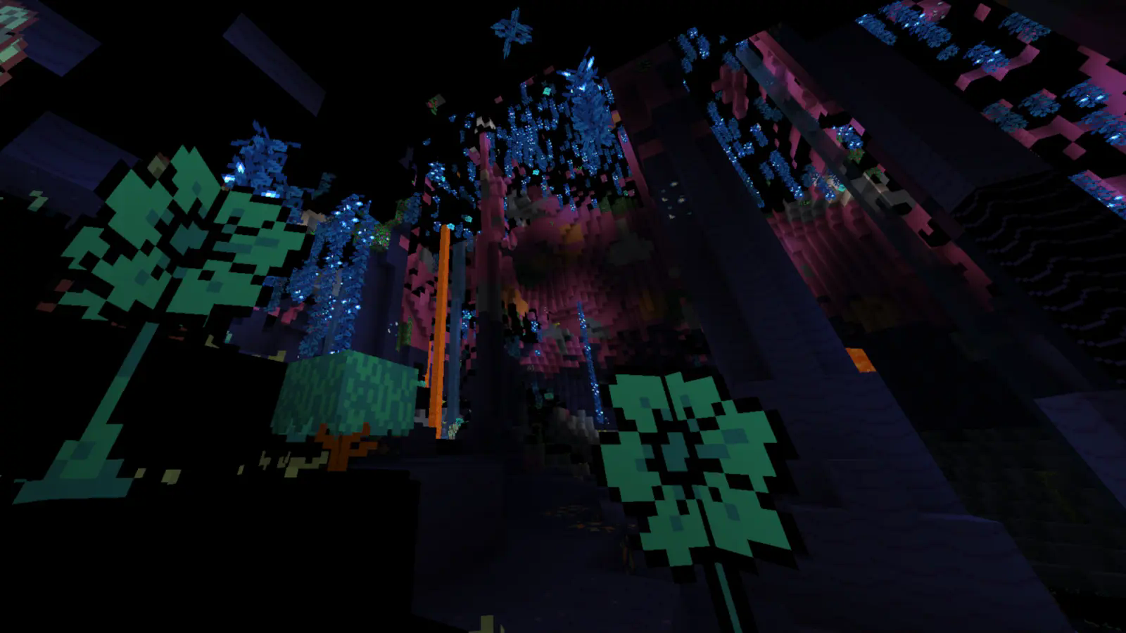 Waterfall inspired lush cave