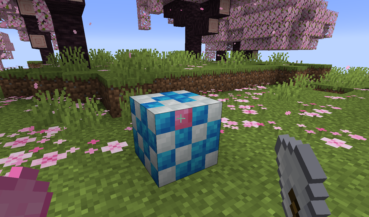 using a tile trowel on a small tile block