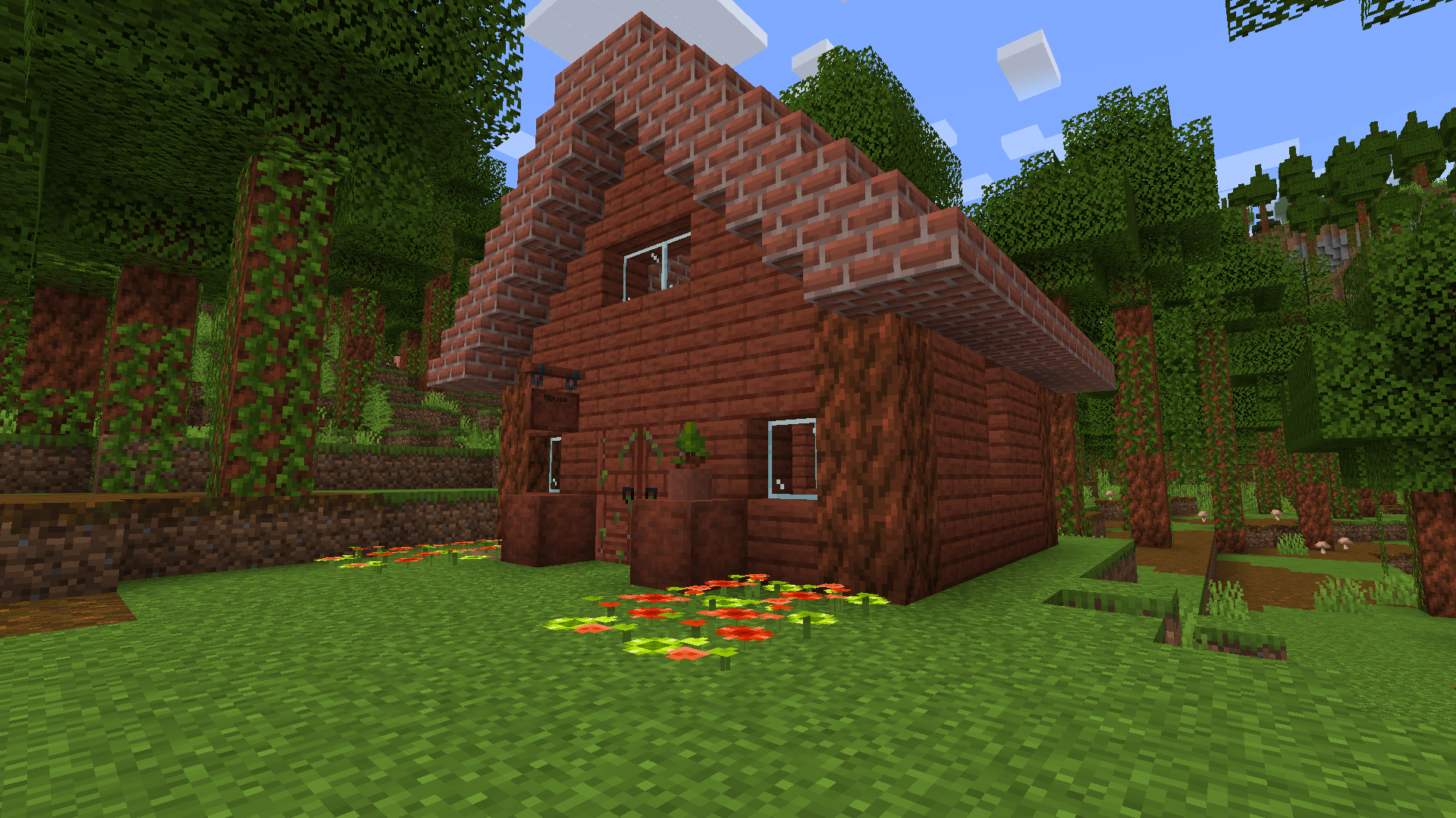 A house made of Cedar wood in a cedar forest clearing