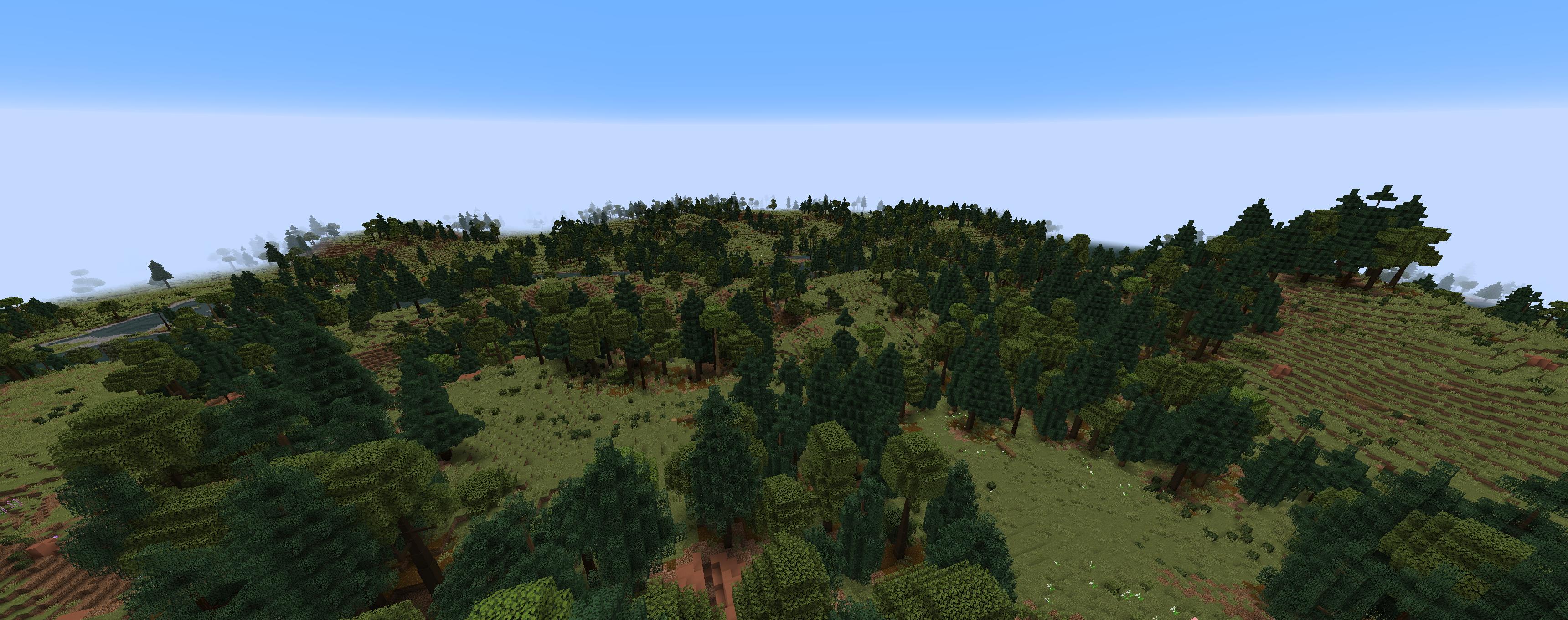 There are places with trees, and some places without trees too.