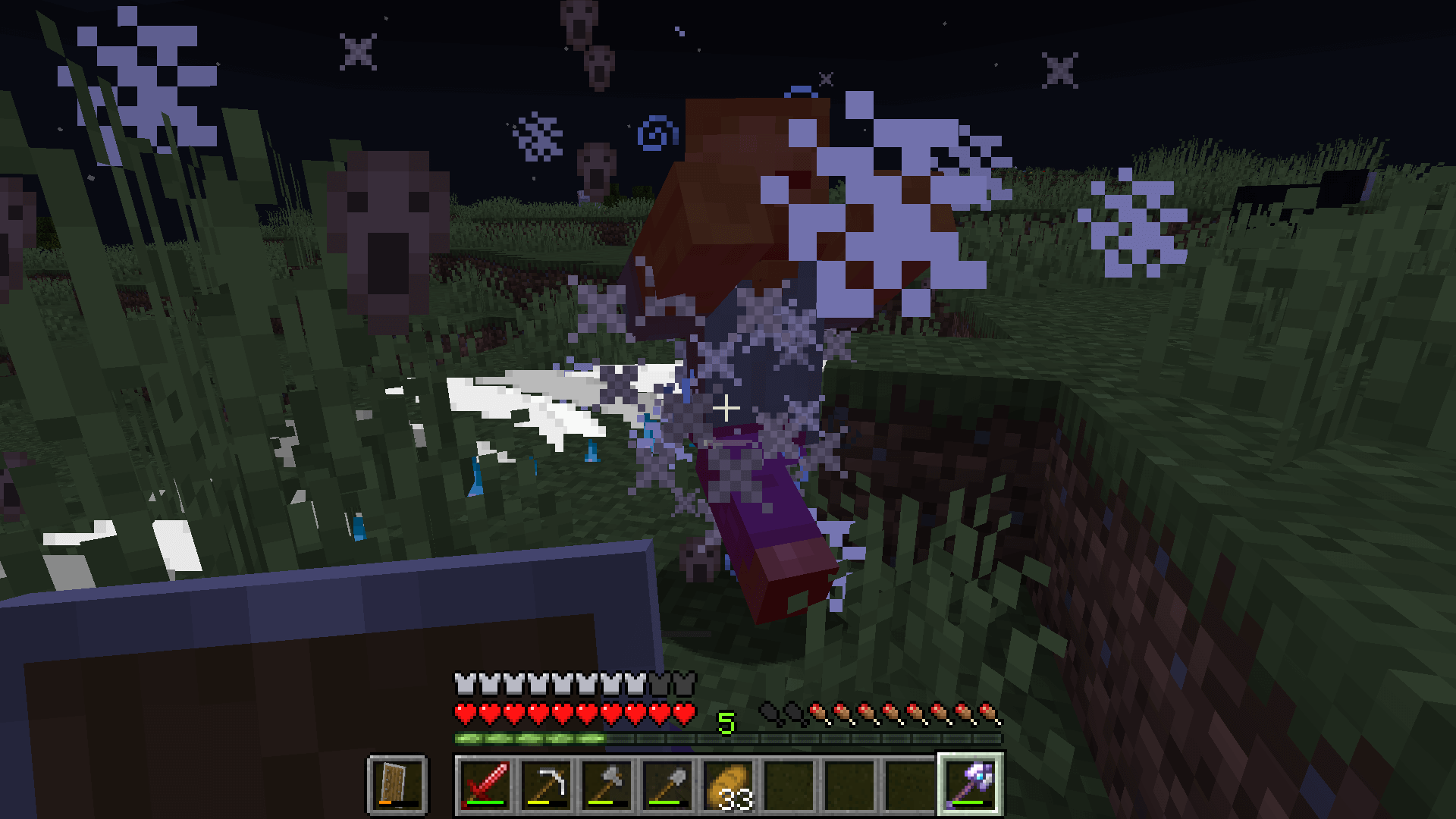 hitting mobs with a warhammer