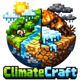 A logo showing a pixelated Earth split in half with a healthy environment on one side and ecological disaster on the other