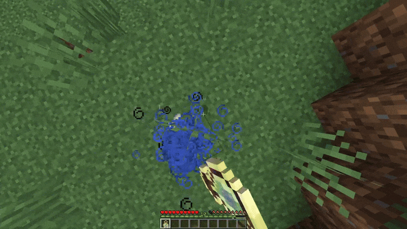 image of a player using experience bottles showing what would happen if the mod is installed client side