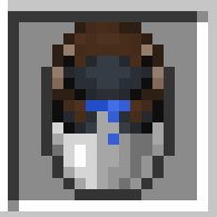 A platypus held in a bucket.