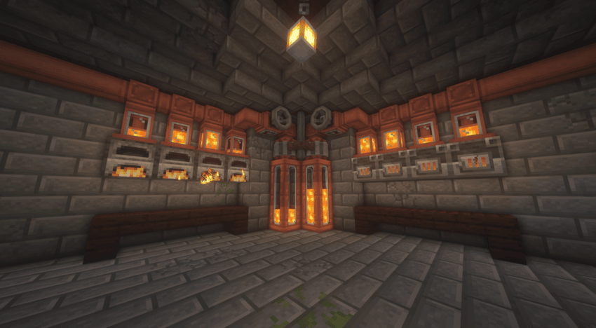 An example setup of adapters feeding furnaces and blast furnaces.